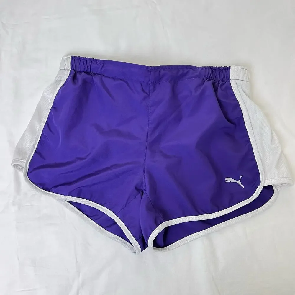 Puma Womens Track Shorts Size Small Retro Purple Athletic Running Athleisure